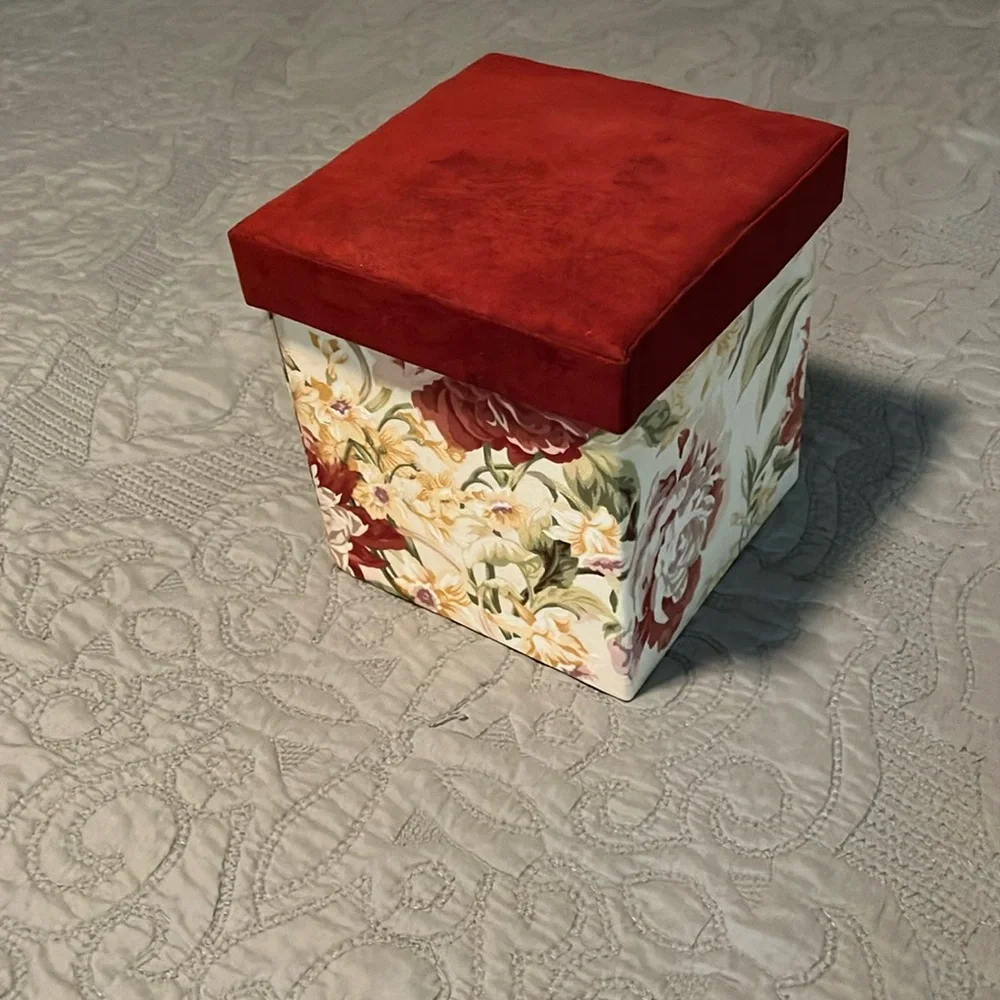 Once Upon a Rose Floral Fabric-Lined Storage Box